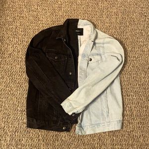 Men forever 21 black and denim jacket